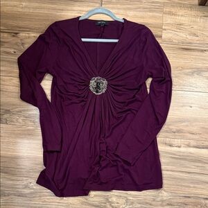 Purple Long Sleeve Top with Embellishment